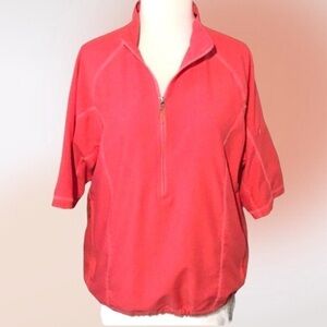 BETTE‎ & Court Coral Half Zip Golf Wind Shirt Size S